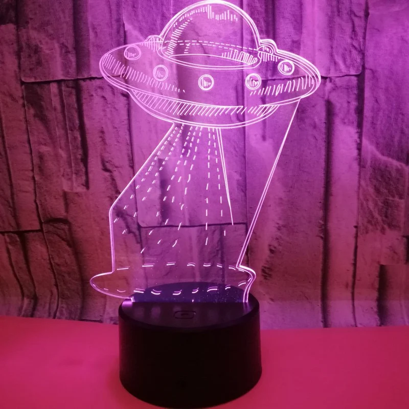 UFO 3D Deko Lampe / Nachtlicht mit wechselnden Farben