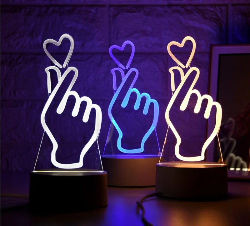 Hand mit Herz Lampe Deko Licht