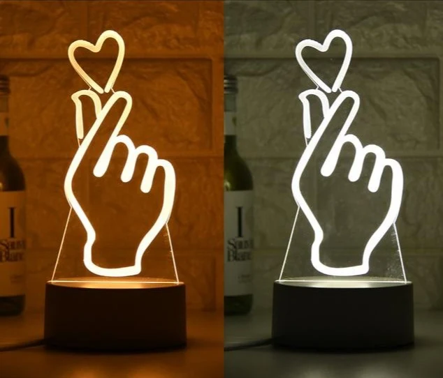 Hand mit Herz Lampe Deko Licht