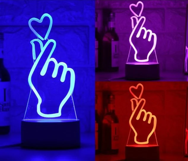 Hand mit Herz Lampe Deko Licht