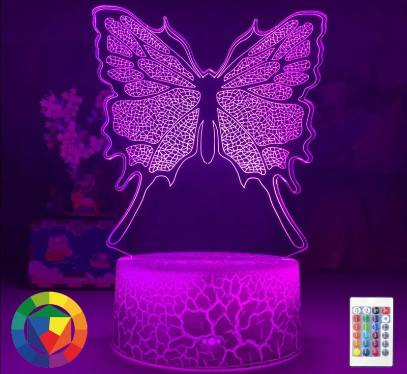 Deko Licht Lampe mit wunderschönen Schmetterling Motiv