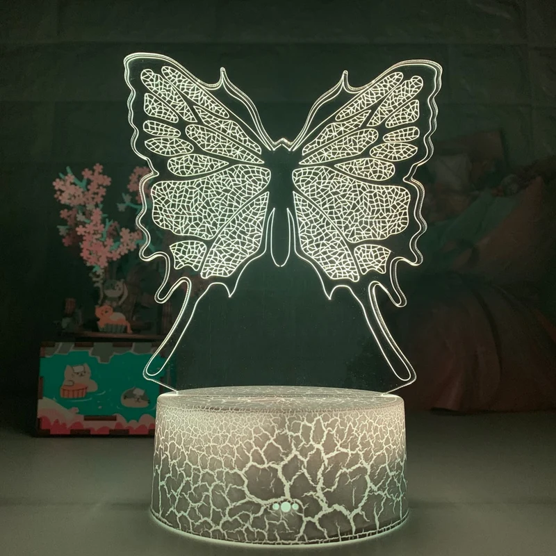 Deko Licht Lampe mit wunderschönen Schmetterling Motiv