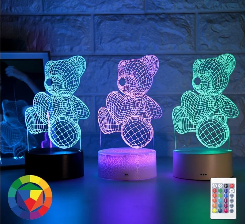 Niedlicher Teddy mit Herz Nachtlicht Lampe Tischlicht