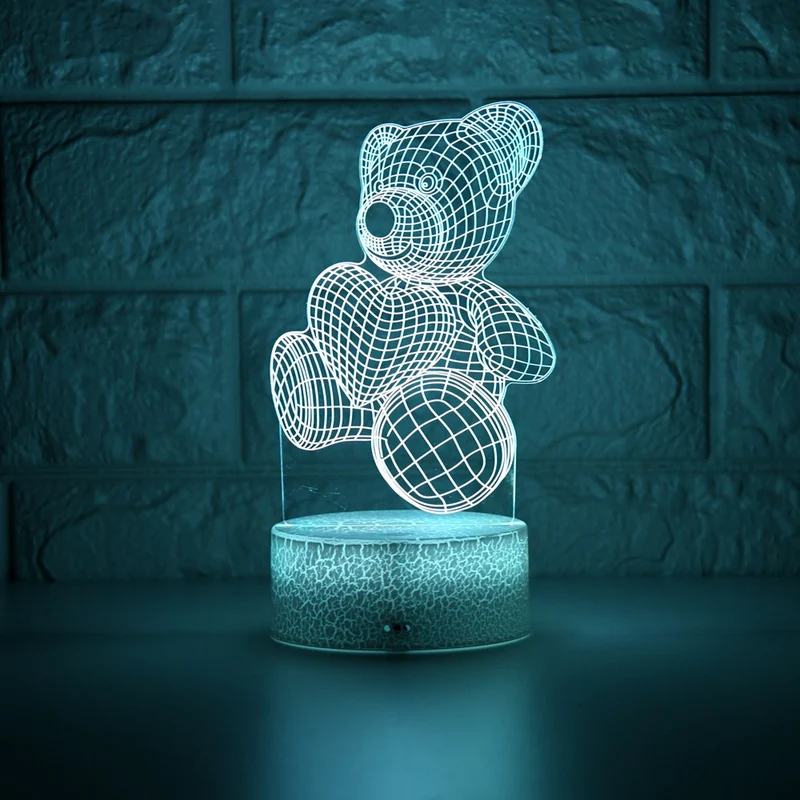 Niedlicher Teddy mit Herz Nachtlicht Lampe Tischlicht