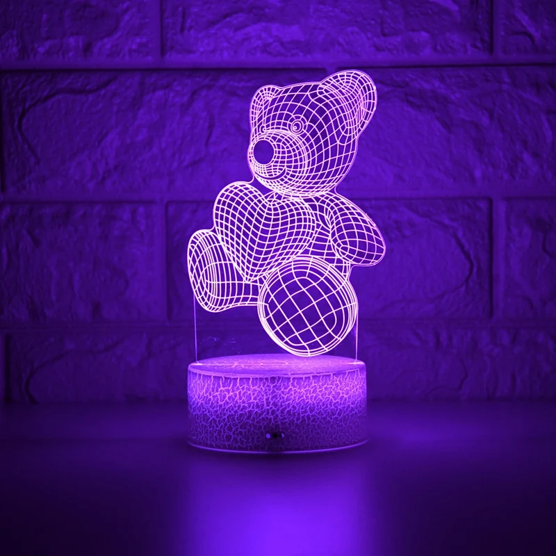 Niedlicher Teddy mit Herz Nachtlicht Lampe Tischlicht