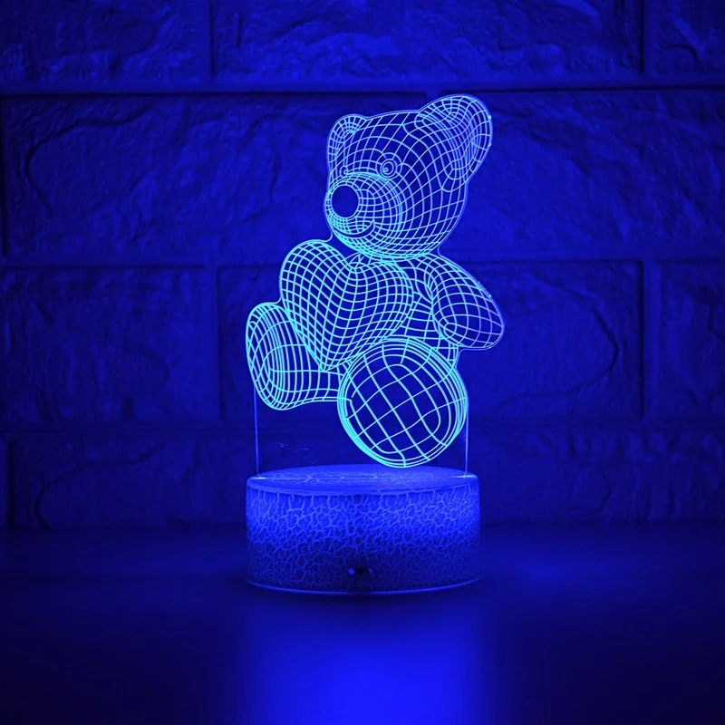 Niedlicher Teddy mit Herz Nachtlicht Lampe Tischlicht