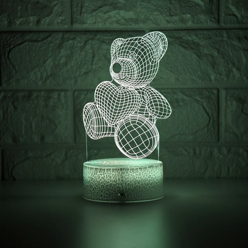 Niedlicher Teddy mit Herz Nachtlicht Lampe Tischlicht