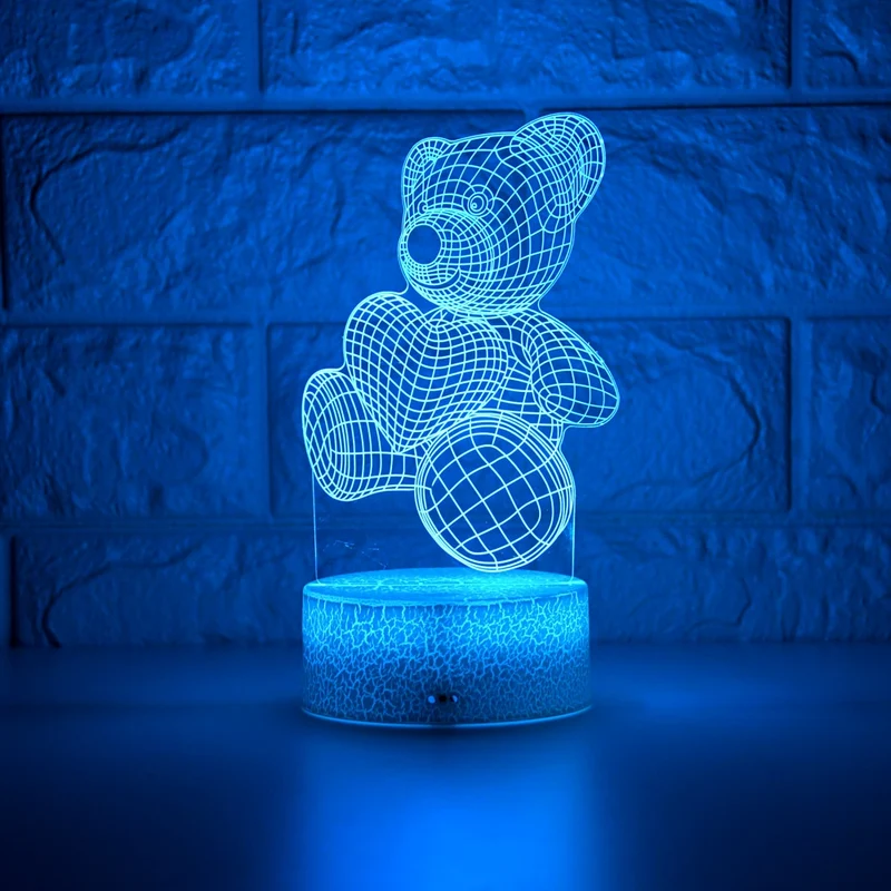 Niedlicher Teddy mit Herz Nachtlicht Lampe Tischlicht