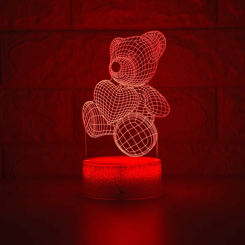 Niedlicher Teddy mit Herz Nachtlicht Lampe Tischlicht