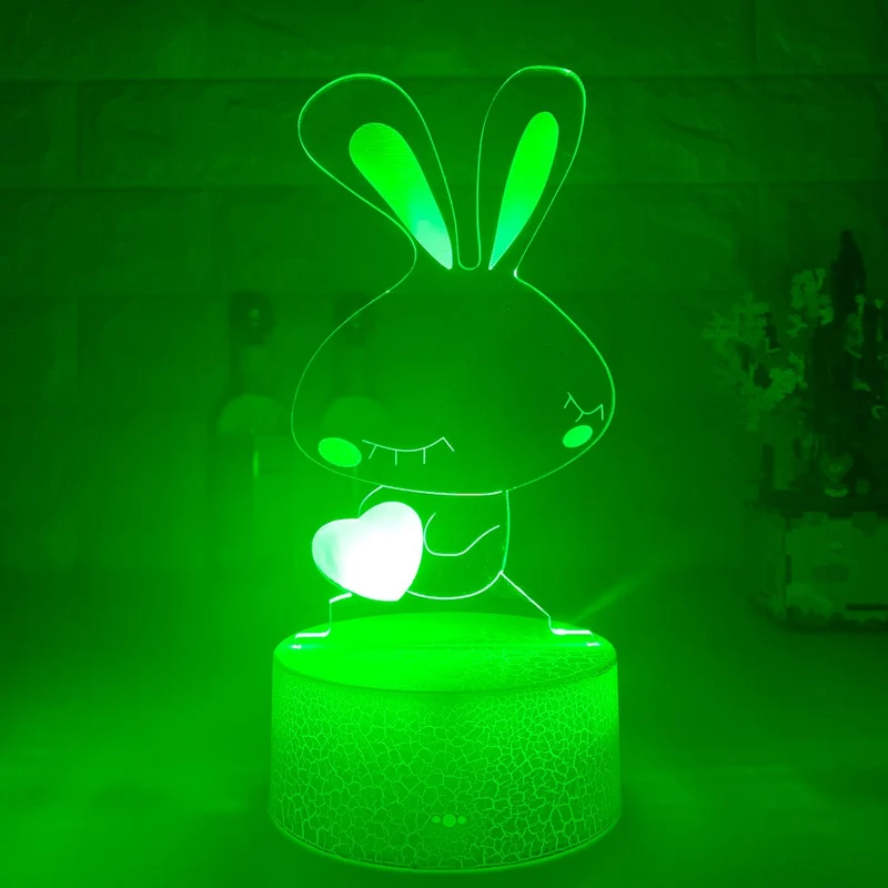 Süßer Hase mit Herz als Nachtlicht für das Kinderzimmer