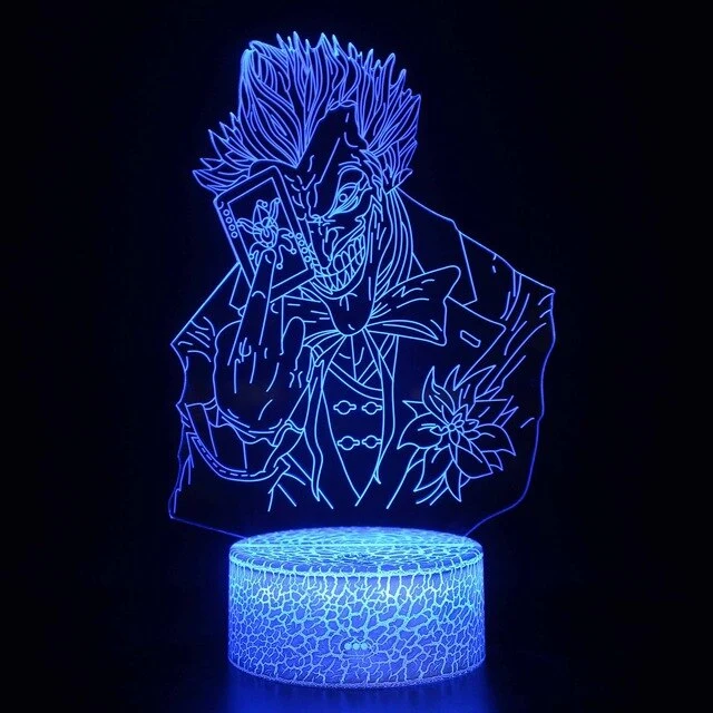 DC Joker Nachtlicht, Lampe, 3D Effekt, Farbwechsel mit 16 Farben