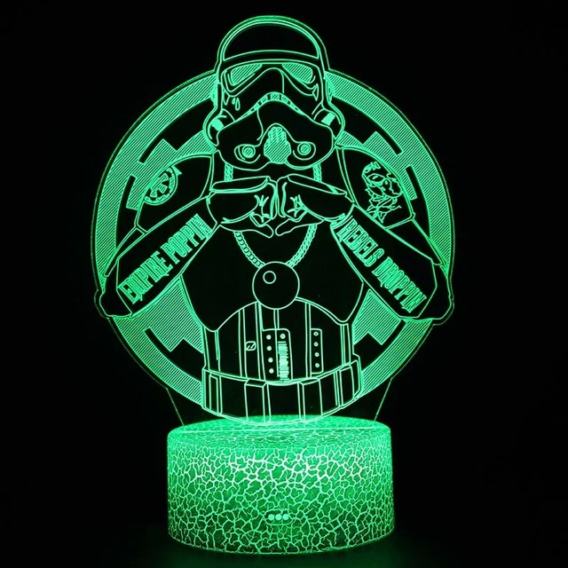 Star Wars Stormtrooper Lampe, Nachtlicht, Nachtlampe mit Farbwechsel und 3D Effekt