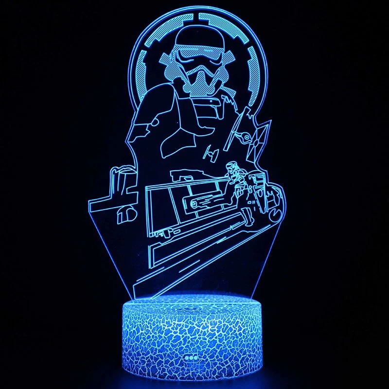Star Wars Stormtrooper Lampe, Nachtlicht, Nachtlampe mit Farbwechsel und 3D Effekt