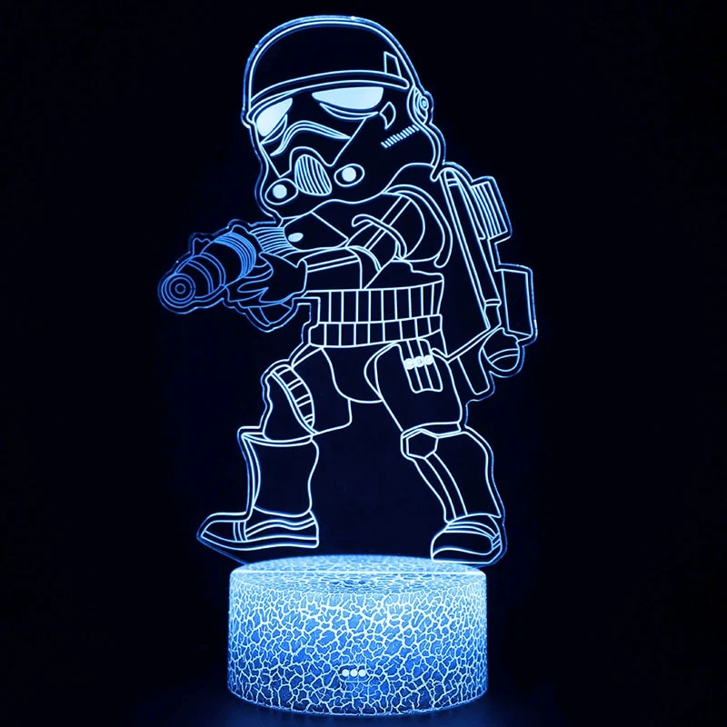 Star Wars Stormtrooper Lampe, Nachtlicht, Nachtlampe mit Farbwechsel und 3D Effekt