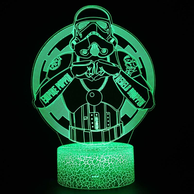 Star Wars Stormtrooper Lampe, Nachtlicht, Nachtlampe mit Farbwechsel und 3D Effekt