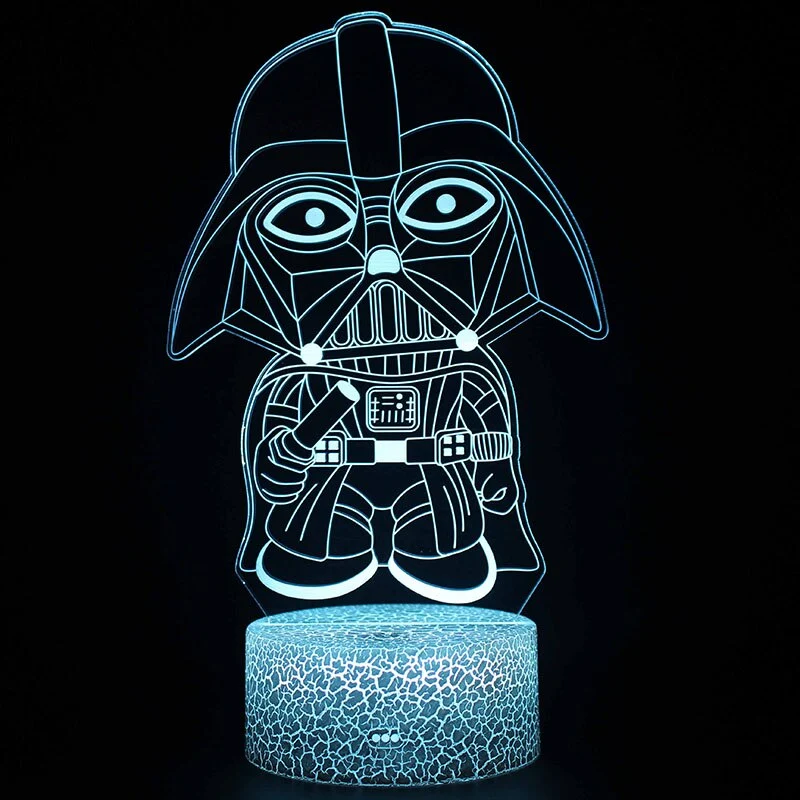 Star Wars Darth Vader Nachtlampe, Nachtlicht mit 3D Effekt, Farbwechsel in 16 Farben