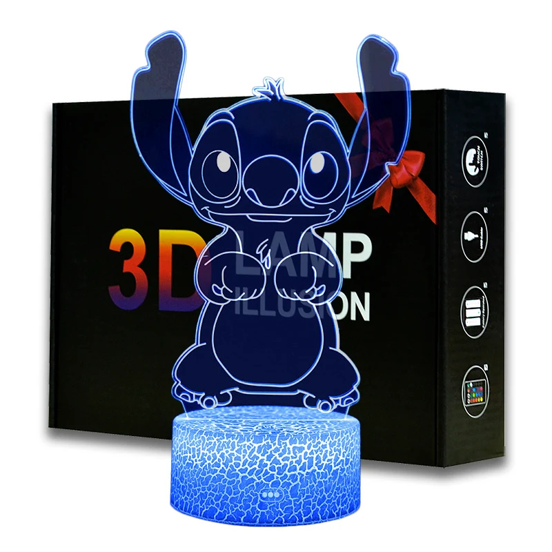 Stitch Lampe Geschenkidee für Kinder Nachtlicht, Nachtlampe mit Farbwechsel in 16 Farben