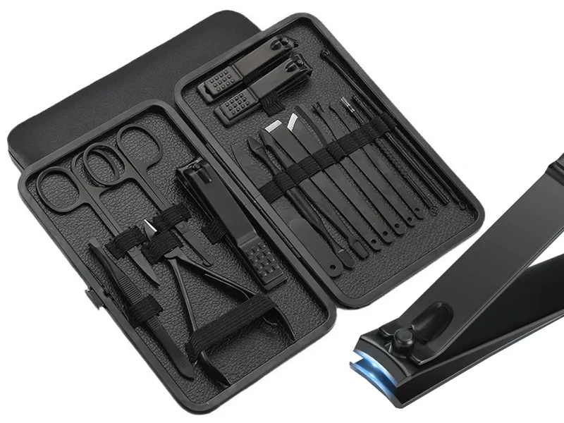 Maniküre Set 18-teilig – Nagelpflege Set mit Nagelknipser, Schere und Etui 5907451375853