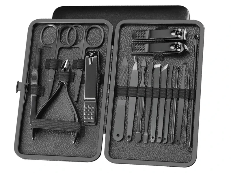 Maniküre Set 18-teilig – Nagelpflege Set mit Nagelknipser, Schere und Etui 5907451375853