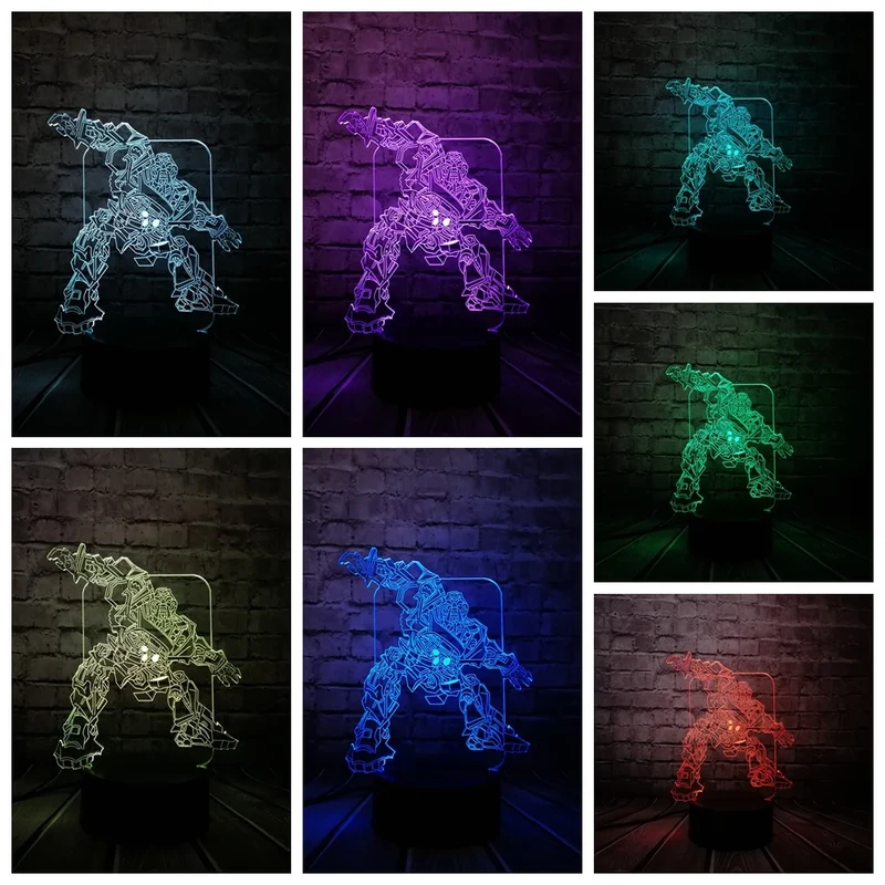 Transformer Roboter LED Lampe mit coolen 3D Effekt
