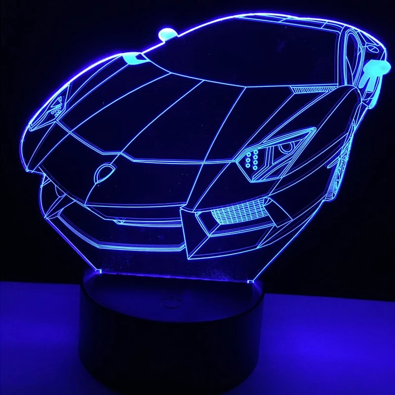 Sportwagen 3D Lampe mit Multicolor Effekt