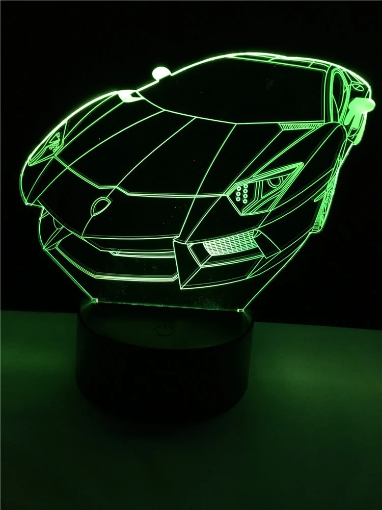Sportwagen 3D Lampe mit Multicolor Effekt
