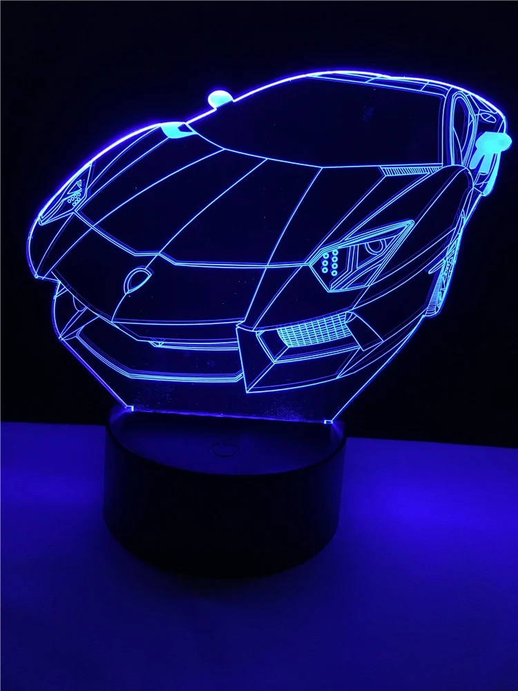 Sportwagen 3D Lampe mit Multicolor Effekt
