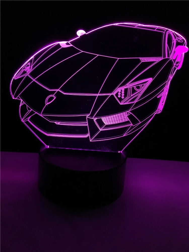 Sportwagen 3D Lampe mit Multicolor Effekt