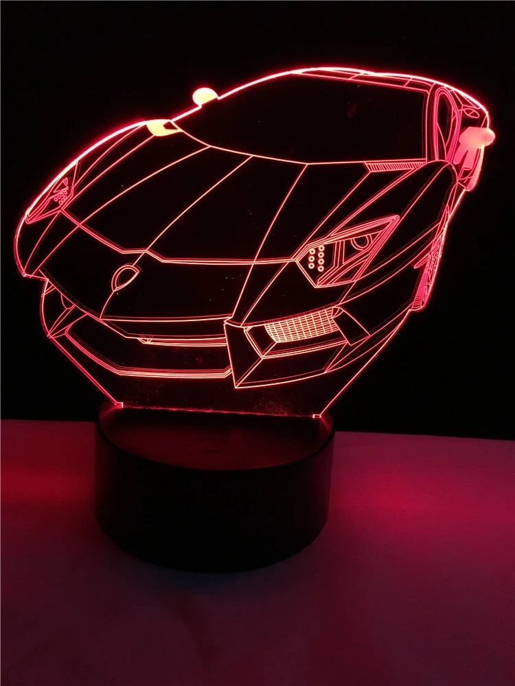 Sportwagen 3D Lampe mit Multicolor Effekt