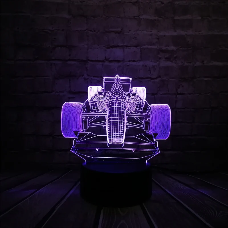 F1 Rennauto Lampe mit 3D Effekt und Farbwechsel