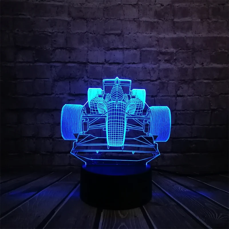 F1 Rennauto Lampe mit 3D Effekt und Farbwechsel