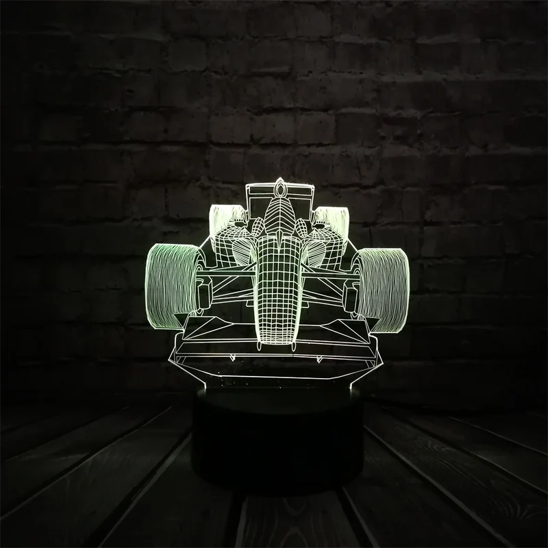 F1 Rennauto Lampe mit 3D Effekt und Farbwechsel