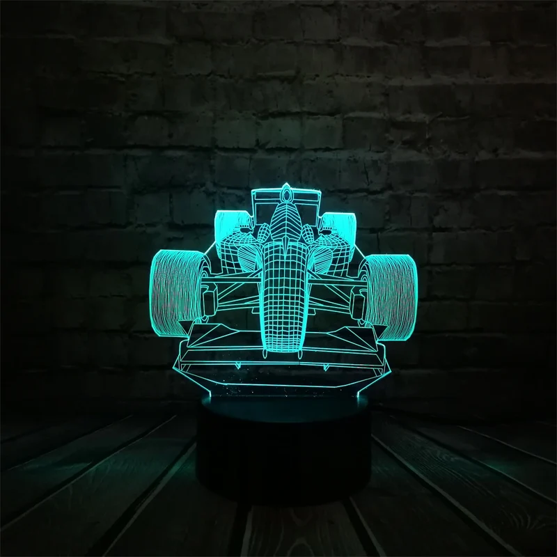 F1 Rennauto Lampe mit 3D Effekt und Farbwechsel