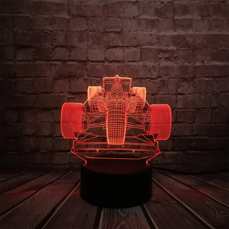 F1 Rennauto Lampe mit 3D Effekt und Farbwechsel