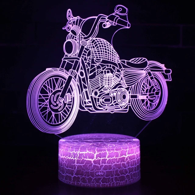 3D LED Lampe - Nachtlicht - Tischlampe im Motorrad Design - Verschiedene Motive