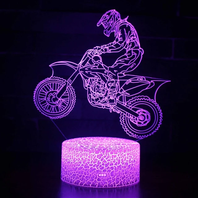 3D LED Lampe - Nachtlicht - Tischlampe im Motorrad Design - Verschiedene Motive