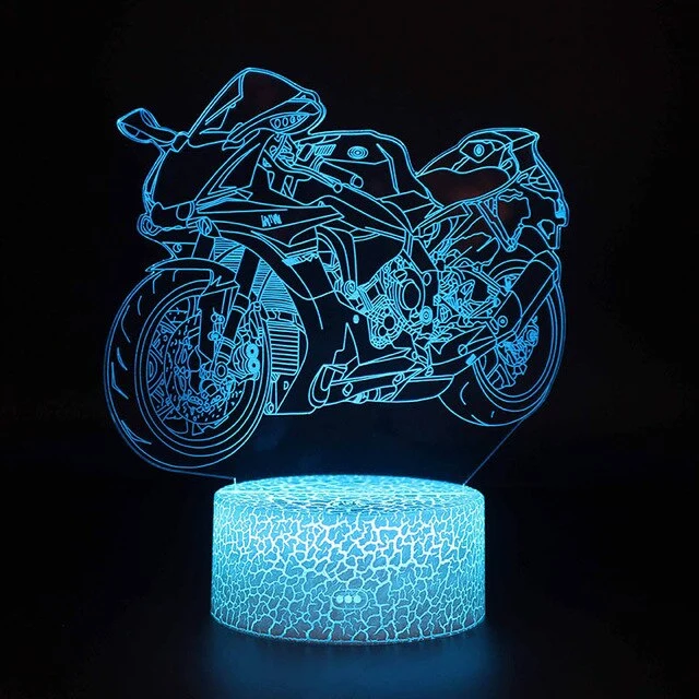 3D LED Lampe - Nachtlicht - Tischlampe im Motorrad Design - Verschiedene Motive