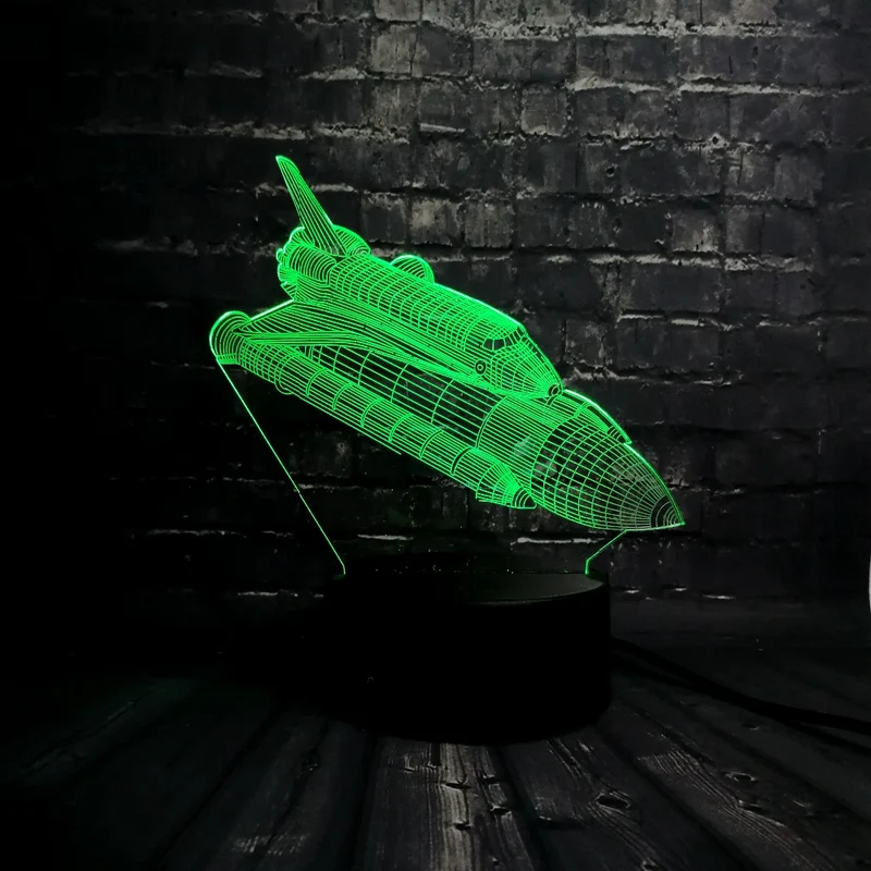 Spaceshuttle Lampe mit 3D Effekt - Farbwechsel bis zu 7 Farben