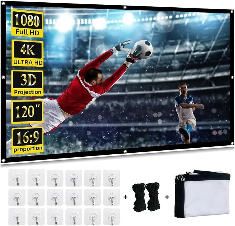 Projektor Leinwand 120 Zoll 16:9 HD Beamer Screen faltbar Heimkino Outdoor