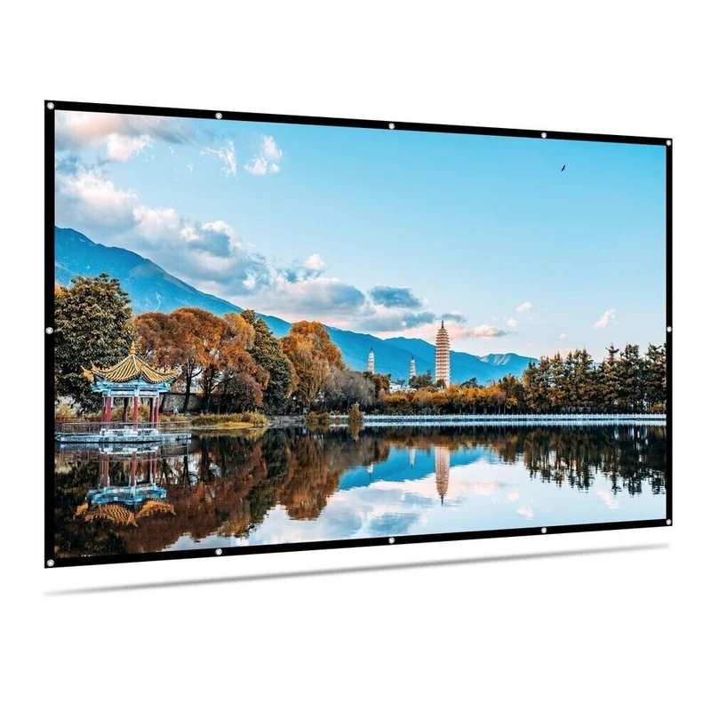 150 Zoll Beamer Leinwand 16:9 HD – Faltbare Projektor Leinwand für Heimkino, Gartenkino, Camping und Outdoor Projektion