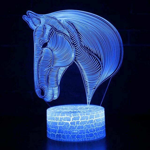 Nachtlicht, Tischlampe mit Pferd Motiven, Farbwechsel und Fernbedienung