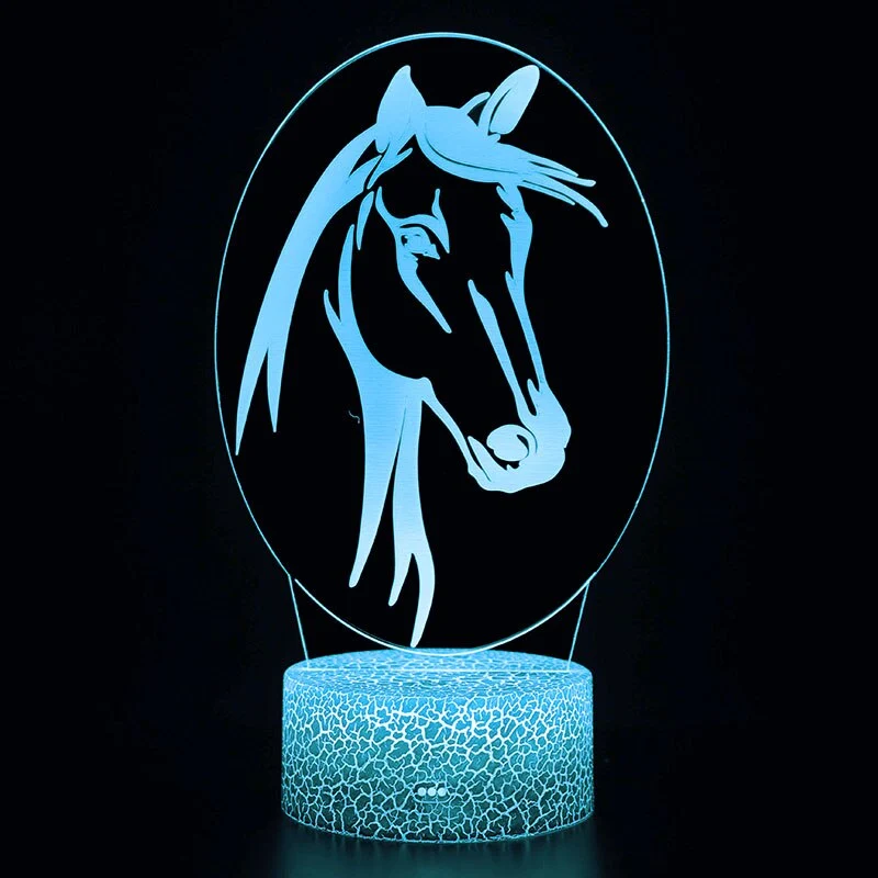 Nachtlicht, Tischlampe mit Pferd Motiven, Farbwechsel und Fernbedienung