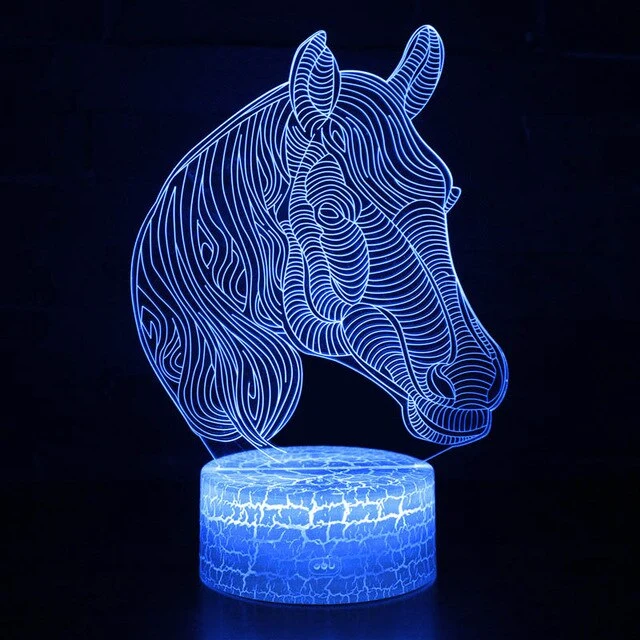 Nachtlicht, Tischlampe mit Pferd Motiven, Farbwechsel und Fernbedienung