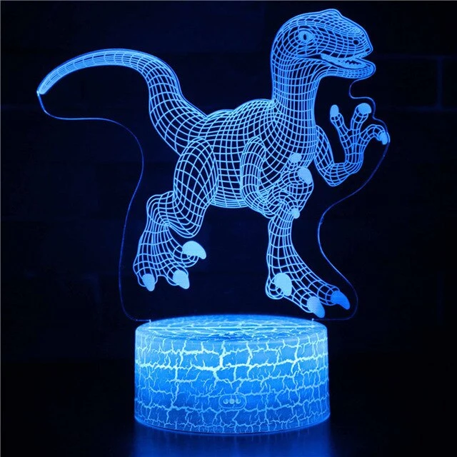 3D Dinosaurier Lampe, Tischlicht, Nachtlampe mit 16 Farben im Wechsel