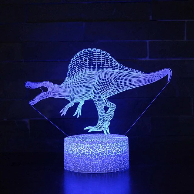 3D Dinosaurier Lampe, Tischlicht, Nachtlampe mit 16 Farben im Wechsel