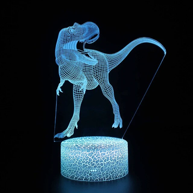 3D Dinosaurier Lampe, Tischlicht, Nachtlampe mit 16 Farben im Wechsel