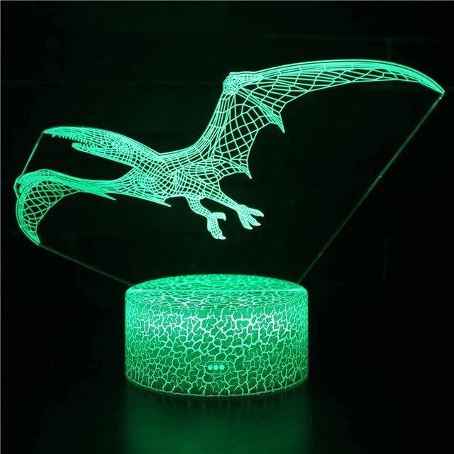 3D Dinosaurier Lampe, Tischlicht, Nachtlampe mit 16 Farben im Wechsel