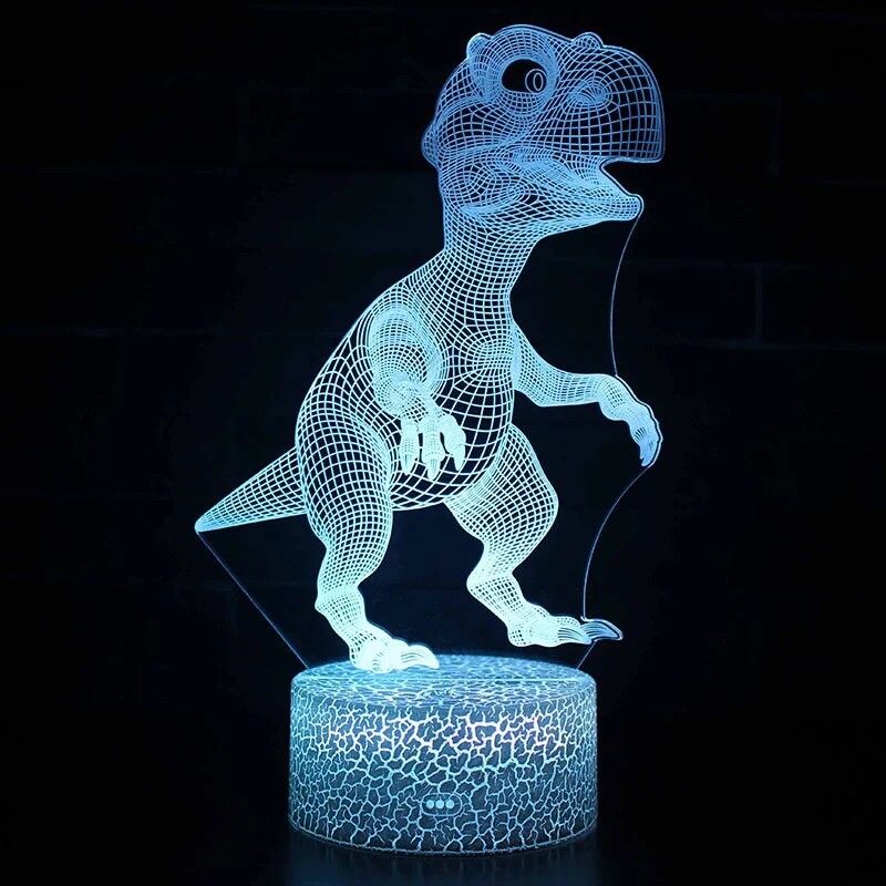 3D Dinosaurier Lampe, Tischlicht, Nachtlampe mit 16 Farben im Wechsel