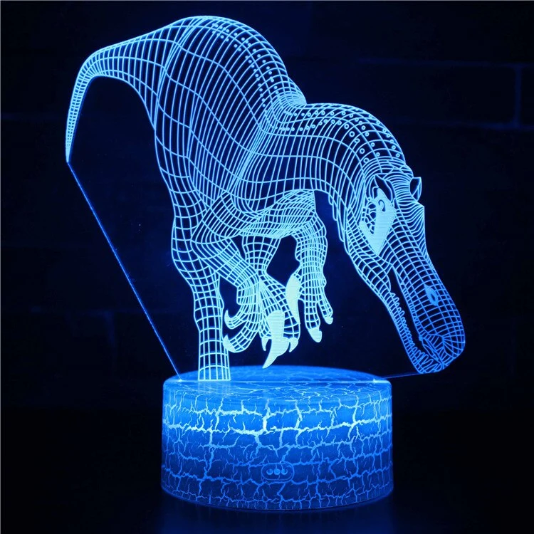 3D Dinosaurier Lampe, Tischlicht, Nachtlampe mit 16 Farben im Wechsel