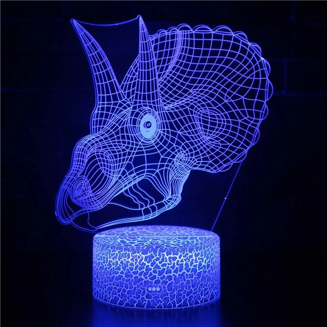 3D Dinosaurier Lampe, Tischlicht, Nachtlampe mit 16 Farben im Wechsel